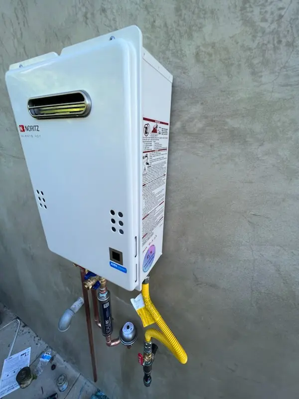 Tankless water heater installation for Brookshire homes